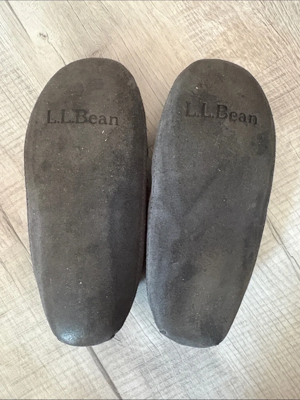 L.L. Bean gray Camo Faux-Fur Lined Kids Moccasins